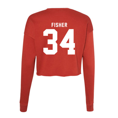 Nebraska - NCAA Women's Basketball : Emily Fisher - Women's Cropped Crew Fleece-1