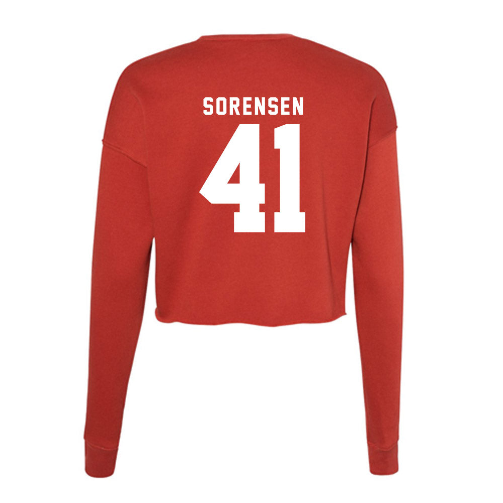 Nebraska - NCAA Football : Luke Sorensen - Women's Cropped Crew Fleece-1