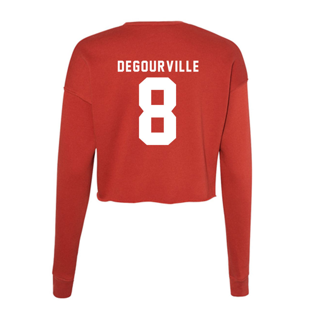 Nebraska - NCAA Men's Basketball : Taj Degourville - Women's Cropped Crew Fleece-1