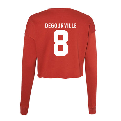 Nebraska - NCAA Men's Basketball : Taj Degourville - Women's Cropped Crew Fleece-1
