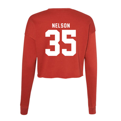 Nebraska - NCAA Football : Mekhi Nelson - Women's Cropped Crew Fleece-1