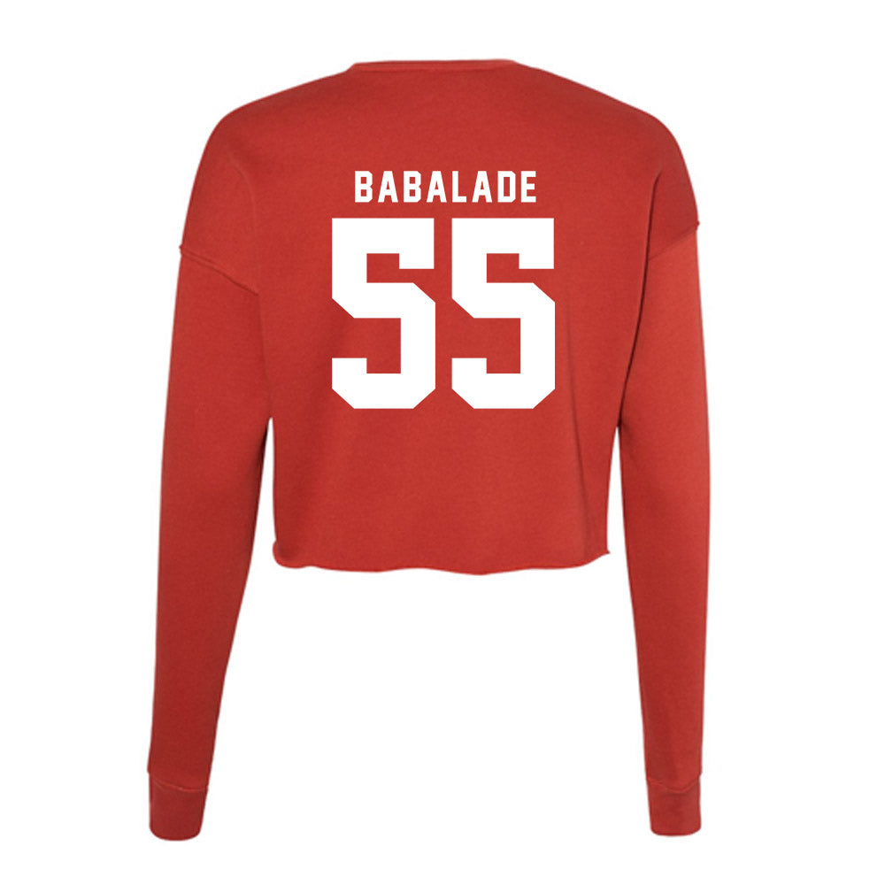 Nebraska - NCAA Football : Tree Babalade - Women's Cropped Crew Fleece-1