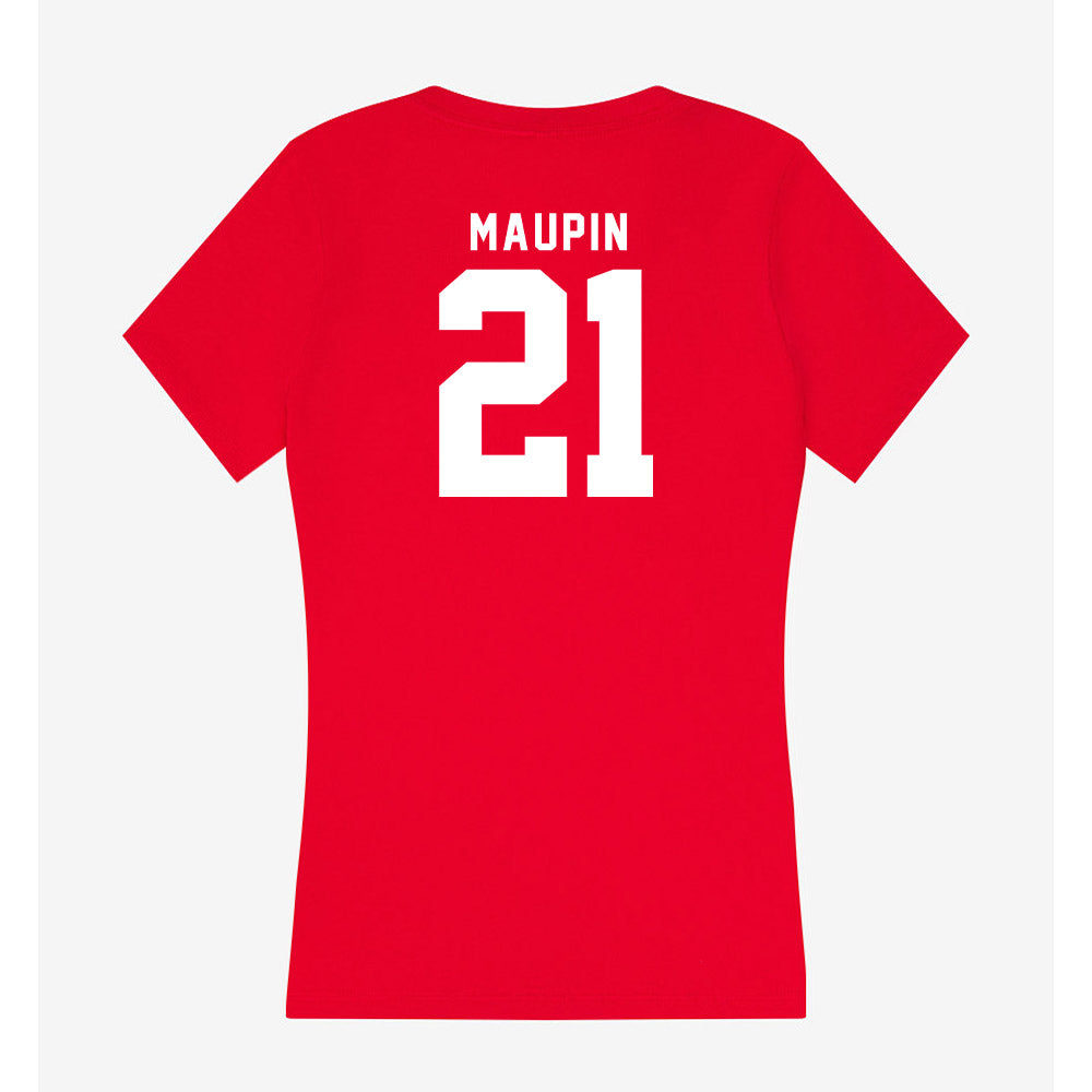 Nebraska - NCAA Women's Basketball : Eliza Maupin - Women's V-Neck T-Shirt-1