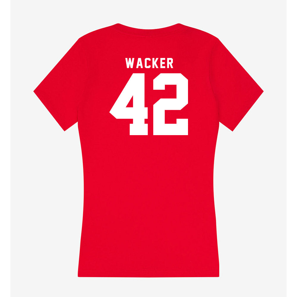 Nebraska - NCAA Football : Derek Wacker - Women's V-Neck T-Shirt-1