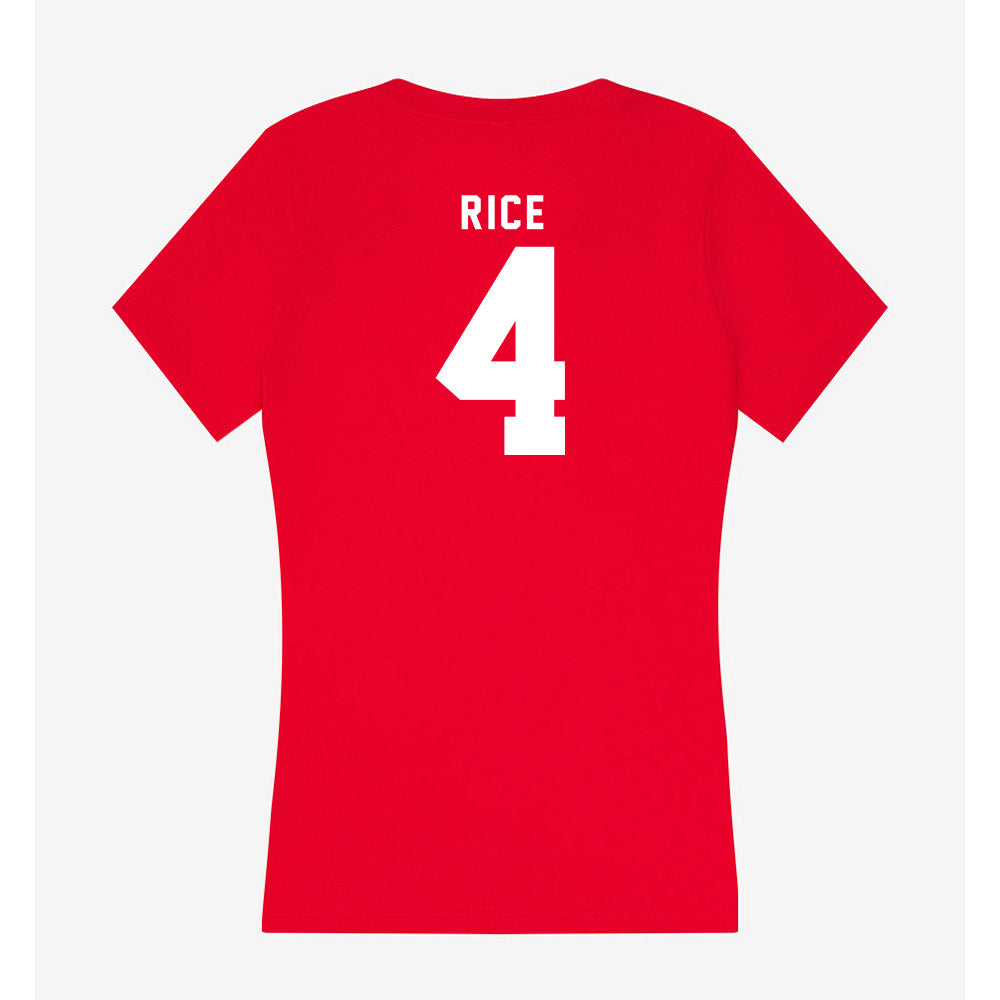 Nebraska - NCAA Men's Basketball : Colin Rice - Women's V-Neck T-Shirt-1