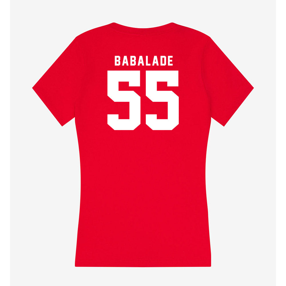 Nebraska - NCAA Football : Tree Babalade - Women's V-Neck T-Shirt-1