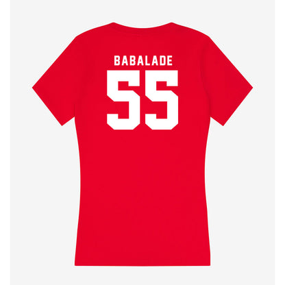 Nebraska - NCAA Football : Tree Babalade - Women's V-Neck T-Shirt-1