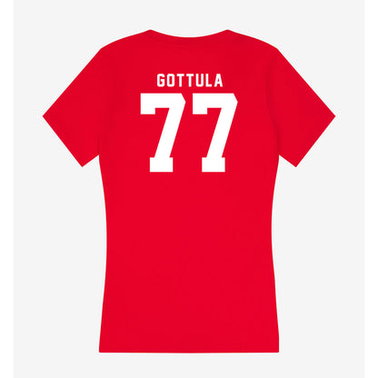 Nebraska - NCAA Football : Gunnar Gottula - Women's V-Neck T-Shirt-1