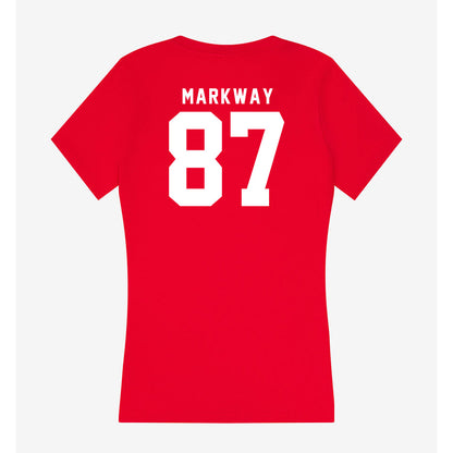 Nebraska - NCAA Football : Mac Markway - Women's V-Neck T-Shirt-1
