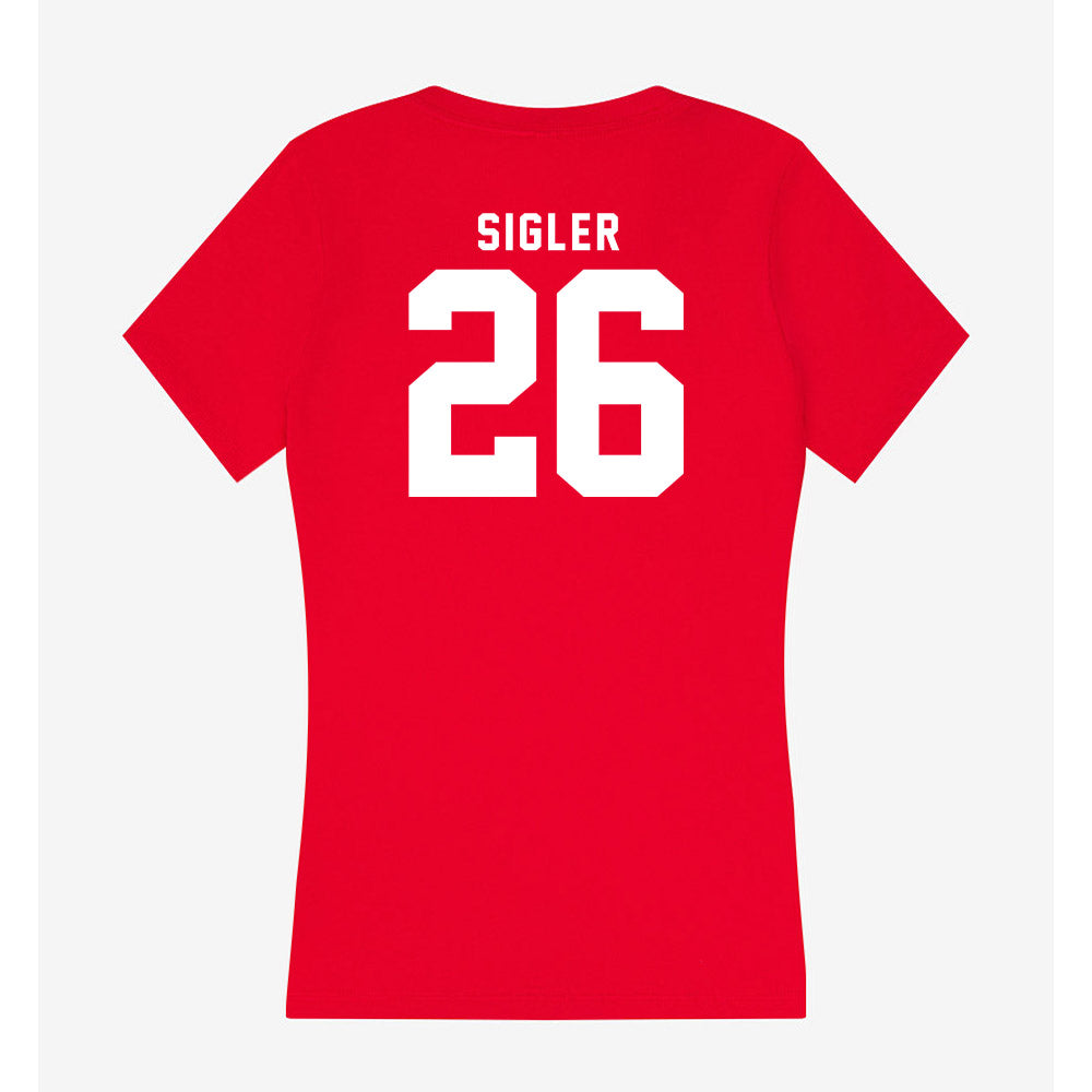 Nebraska - NCAA Women's Volleyball : Teraya Sigler - Women's V-Neck T-Shirt-1