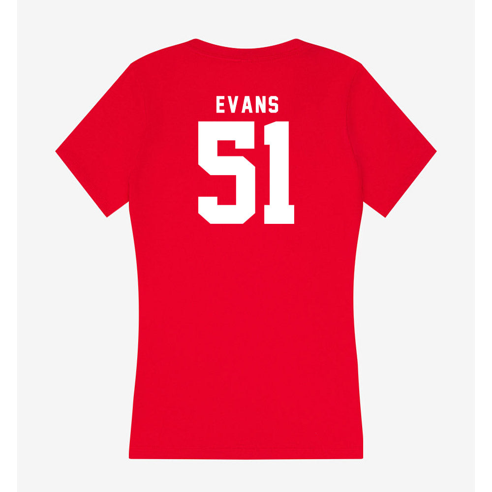 Nebraska - NCAA Football : Justin Evans - Women's V-Neck T-Shirt-1