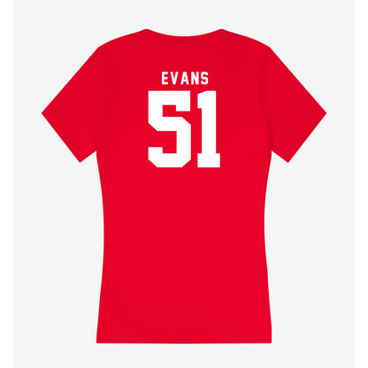 Nebraska - NCAA Football : Justin Evans - Women's V-Neck T-Shirt-1