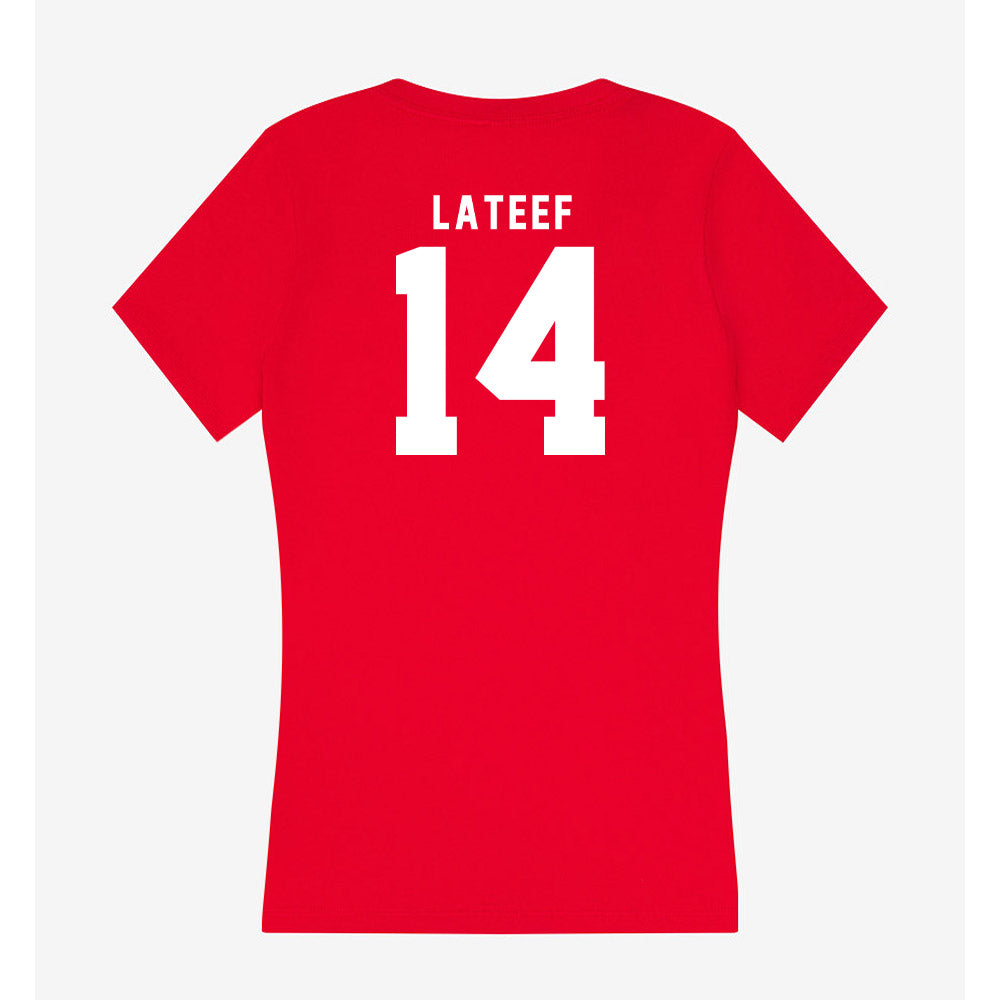Nebraska - NCAA Football : TJ Lateef - Women's V-Neck T-Shirt-1