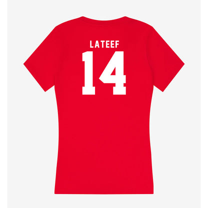 Nebraska - NCAA Football : TJ Lateef - Women's V-Neck T-Shirt-1