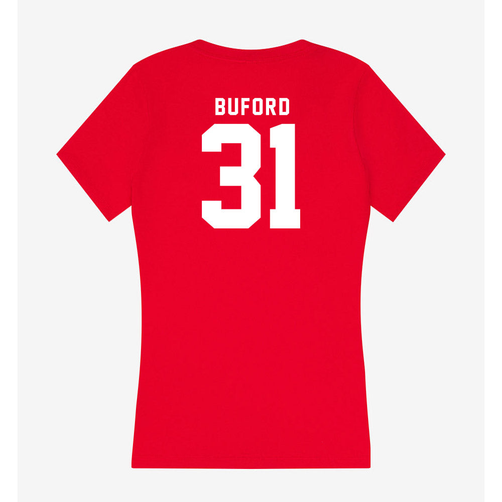 Nebraska - NCAA Football : Mario Buford - Women's V-Neck T-Shirt-1