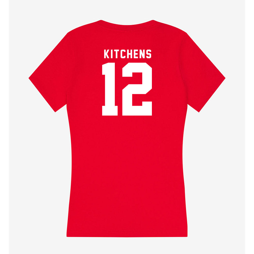 Nebraska - NCAA Baseball : Cole Kitchens - Women's V-Neck T-Shirt-1