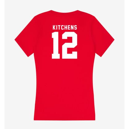 Nebraska - NCAA Baseball : Cole Kitchens - Women's V-Neck T-Shirt-1