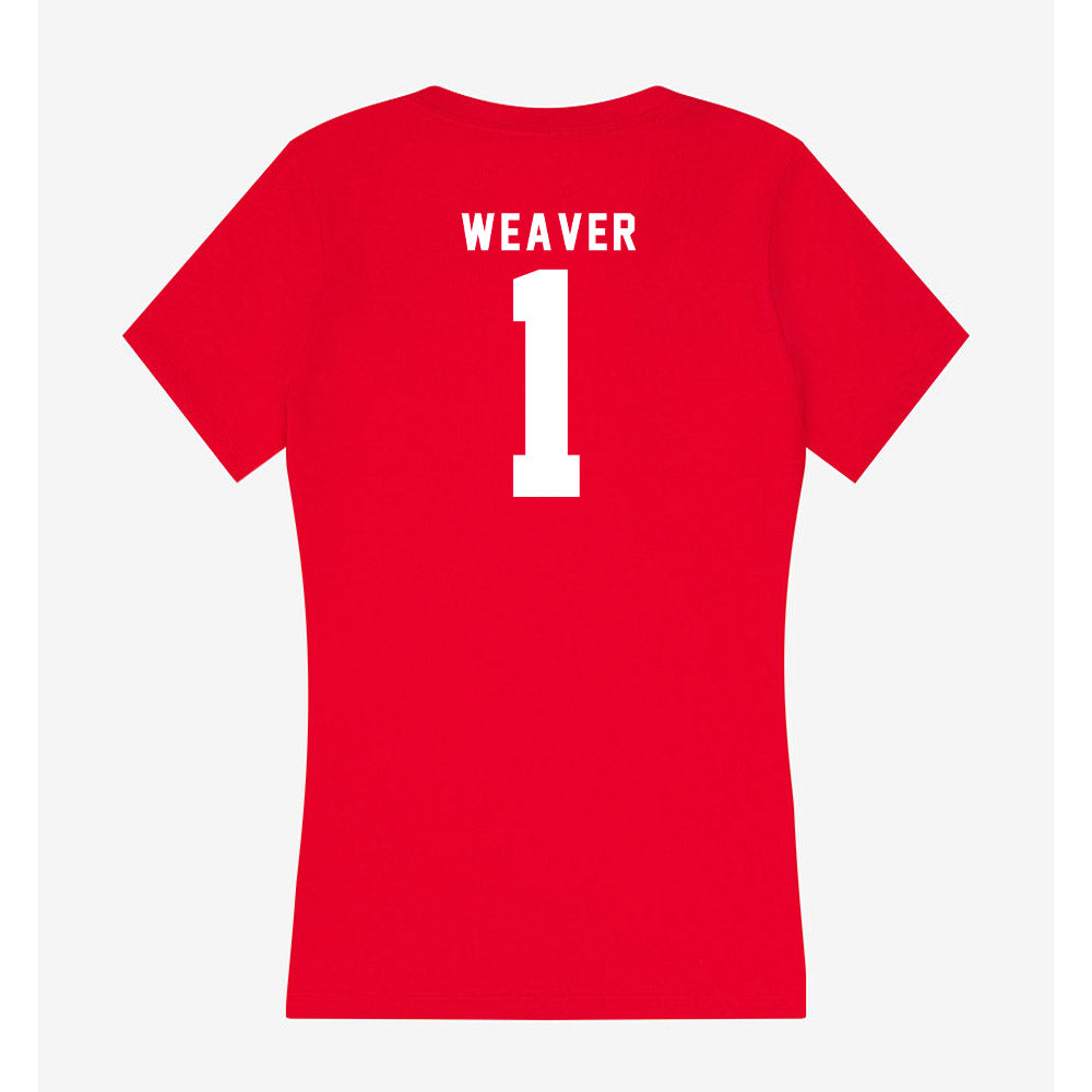 Nebraska - NCAA Women's Basketball : Hailey Weaver - Women's V-Neck T-Shirt-1
