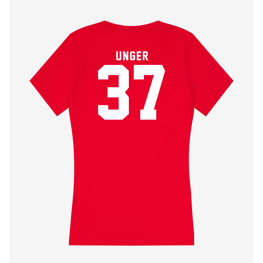 Nebraska - NCAA Baseball : J'Shawn Unger - Women's V-Neck T-Shirt-1