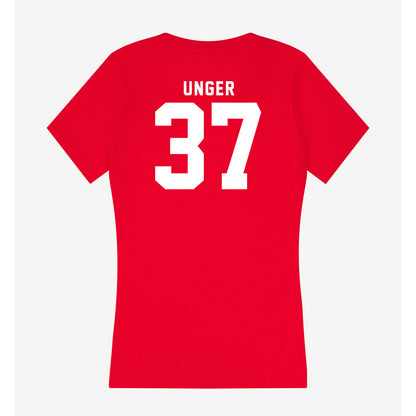 Nebraska - NCAA Baseball : J'Shawn Unger - Women's V-Neck T-Shirt-1