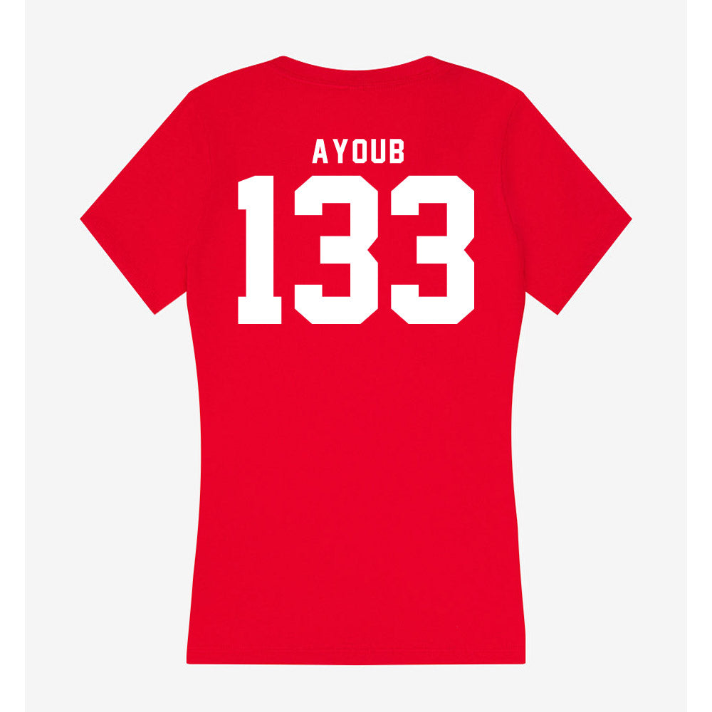 Nebraska - NCAA Wrestling : Omar Ayoub - Women's V-Neck T-Shirt-1
