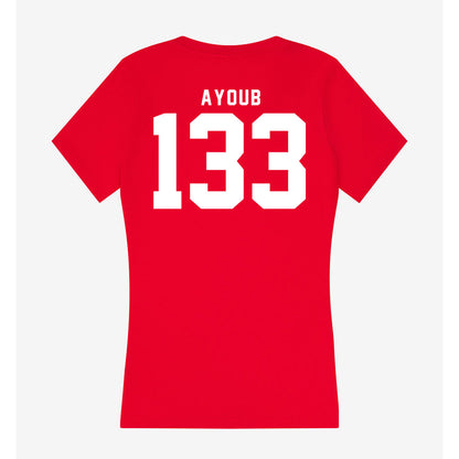 Nebraska - NCAA Wrestling : Omar Ayoub - Women's V-Neck T-Shirt-1