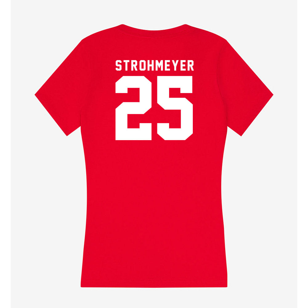 Nebraska - NCAA Baseball : Reed Strohmeyer - Women's V-Neck T-Shirt-1