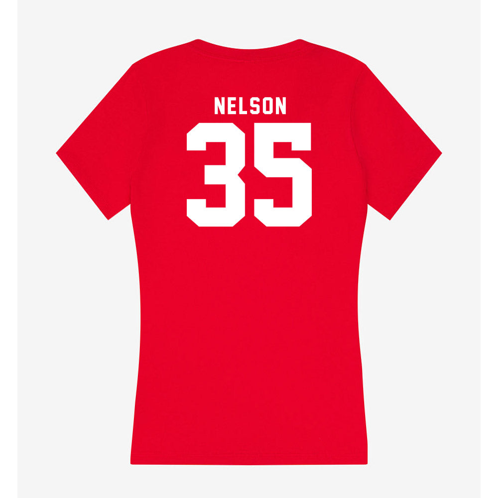 Nebraska - NCAA Football : Mekhi Nelson - Women's V-Neck T-Shirt-1
