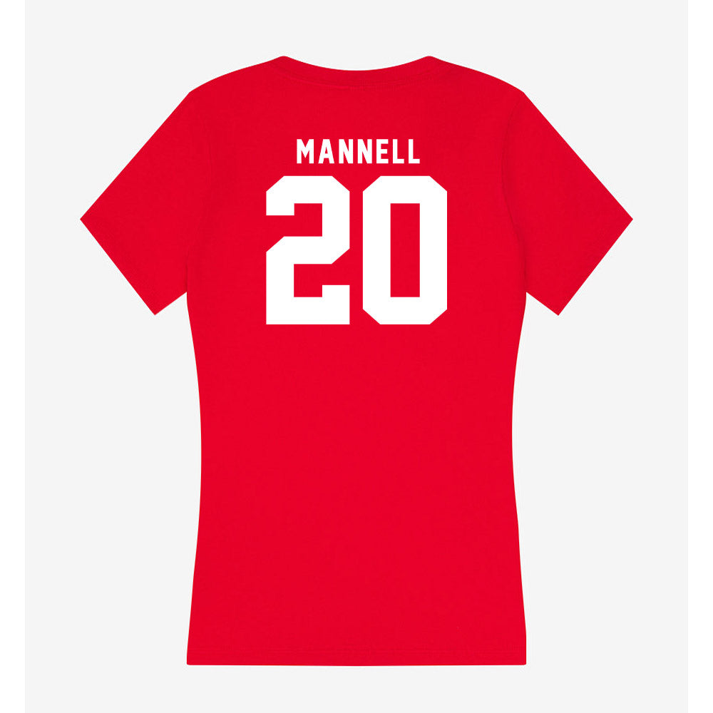 Nebraska - NCAA Baseball : Kevin Mannell - Women's V-Neck T-Shirt-1