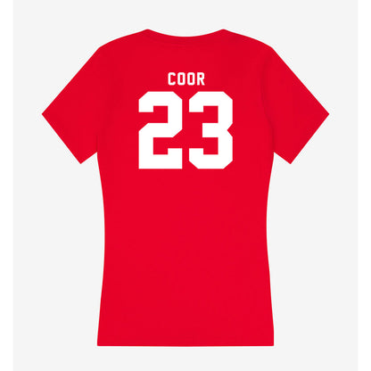 Nebraska - NCAA Softball : Hannah Coor - Women's V-Neck T-Shirt-1