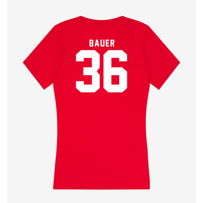 Nebraska - NCAA Football : Rowdy Bauer - Classic Shersey Women's V-Neck T-Shirt-1