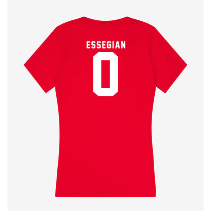 Nebraska - NCAA Men's Basketball : Connor Essegian - Women's V-Neck T-Shirt-1