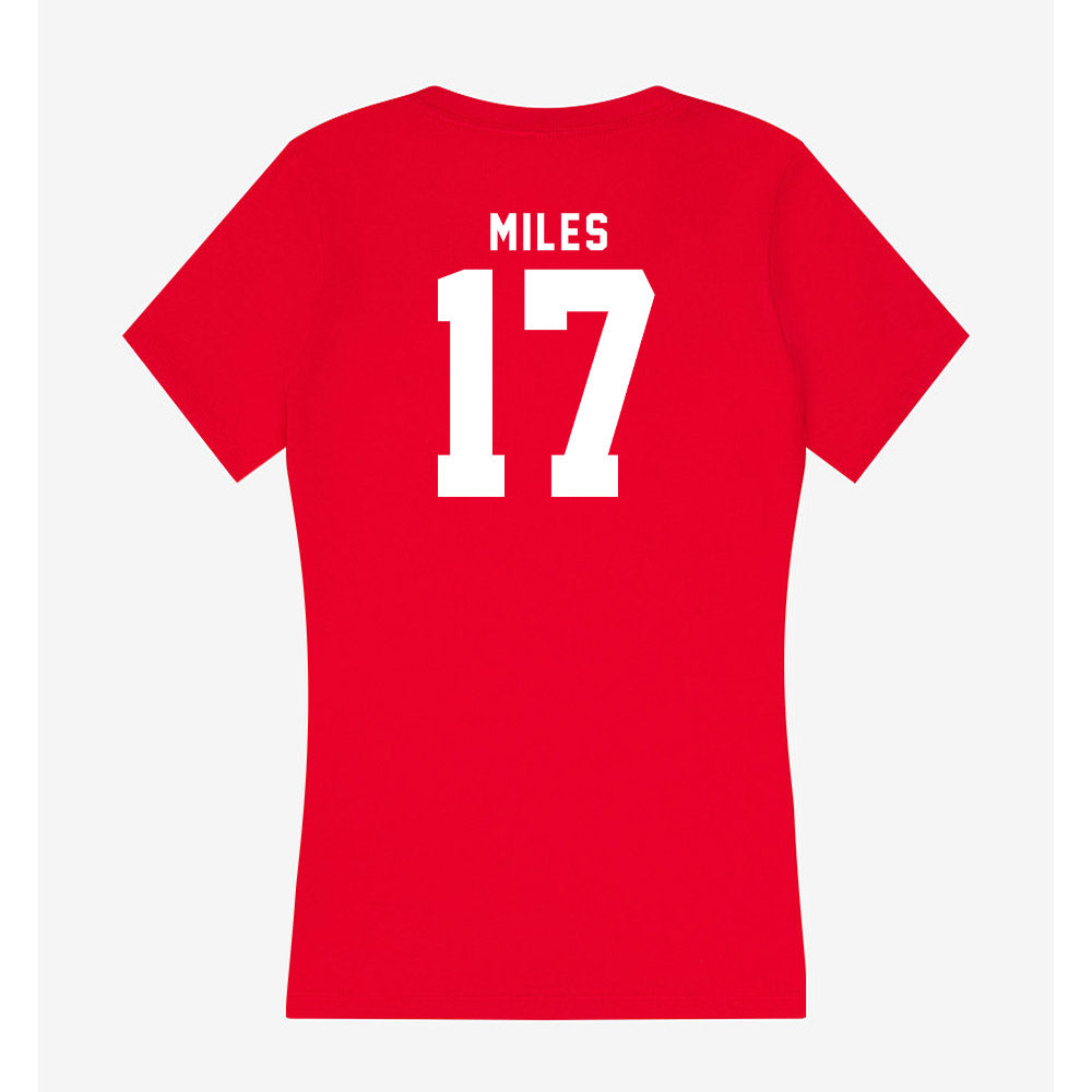 Nebraska - NCAA Women's Basketball : Ava Miles - Classic Shersey Women's V-Neck T-Shirt-1