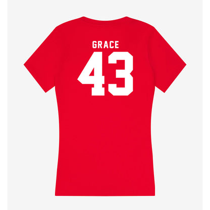 Nebraska - NCAA Baseball : Cooper Grace - Women's V-Neck T-Shirt-1