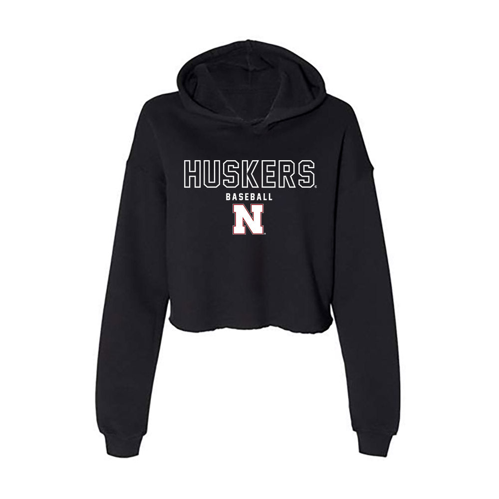 Nebraska - NCAA Baseball : Will Jesske - Classic Shersey Women's Crop Fleece Hooded Sweatshirt-0