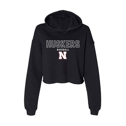 Nebraska - NCAA Baseball : Will Jesske - Classic Shersey Women's Crop Fleece Hooded Sweatshirt-0