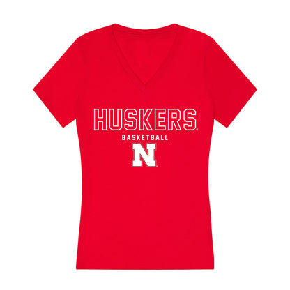 Nebraska - NCAA Women's Basketball : Madeline Stewart - Classic Shersey Women's V-Neck T-Shirt-0