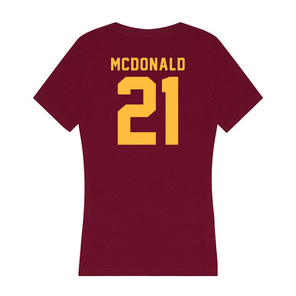 Minnesota - NCAA Football : Craig McDonald - Women's V-Neck T-Shirt-1