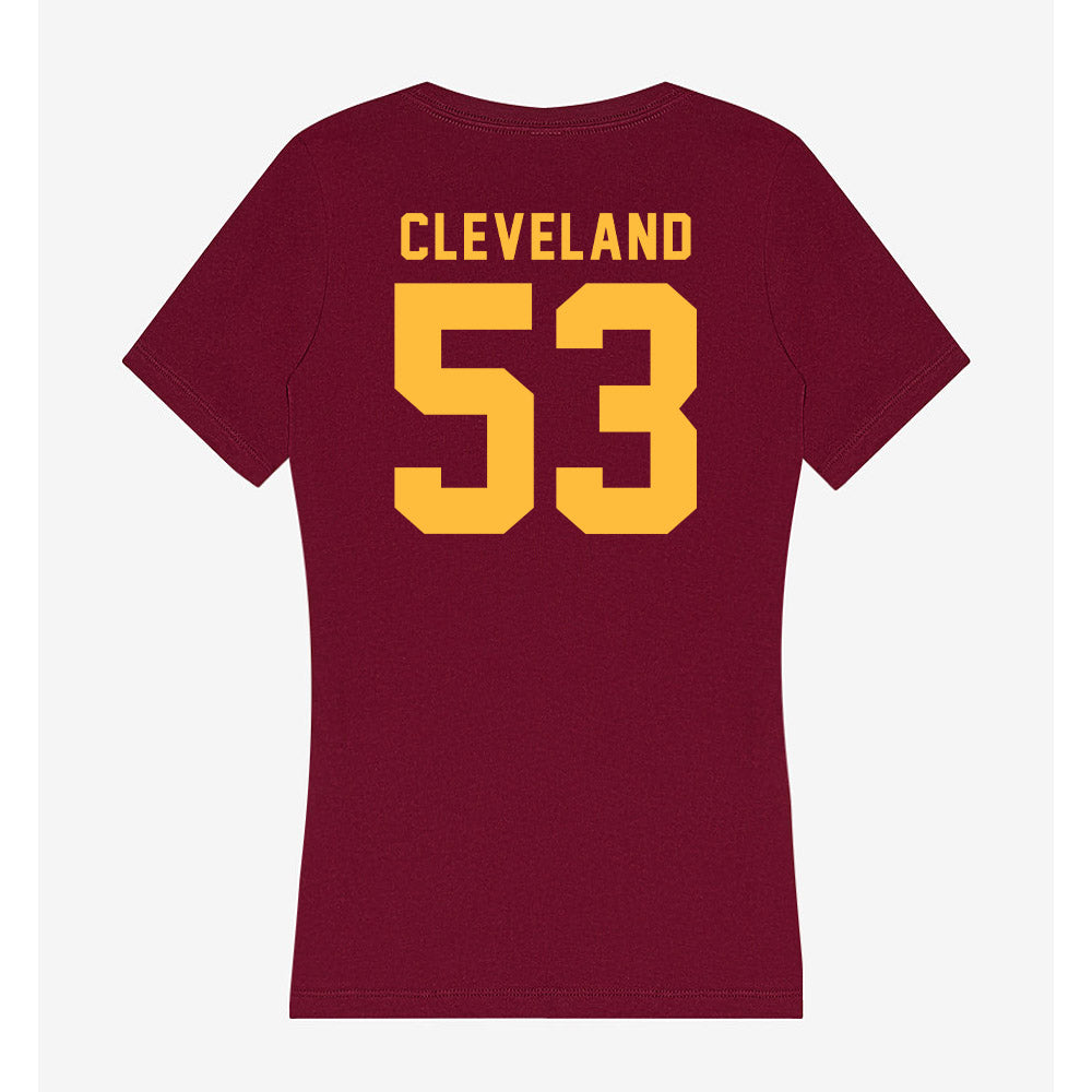 Minnesota - NCAA Football : Nate Cleveland - Women's V-Neck T-Shirt-1