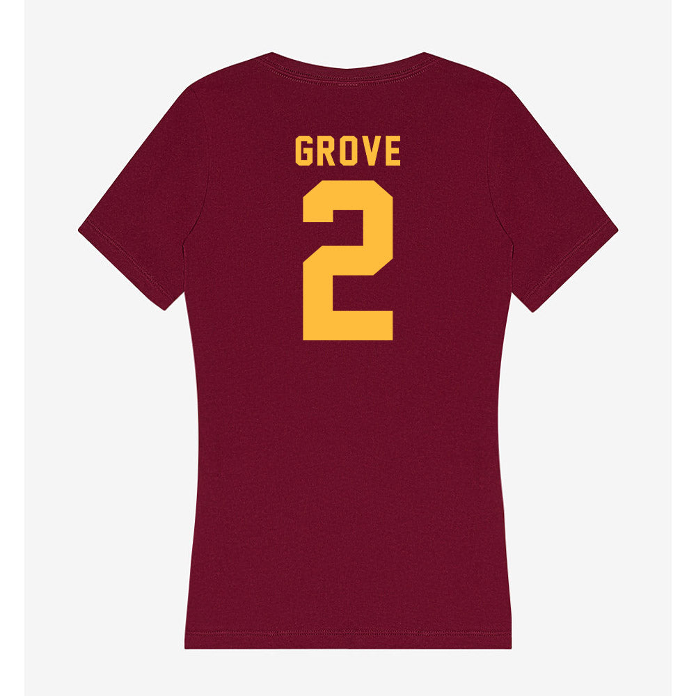 Minnesota - NCAA Men's Basketball : Grayson Grove - Women's V-Neck T-Shirt-1