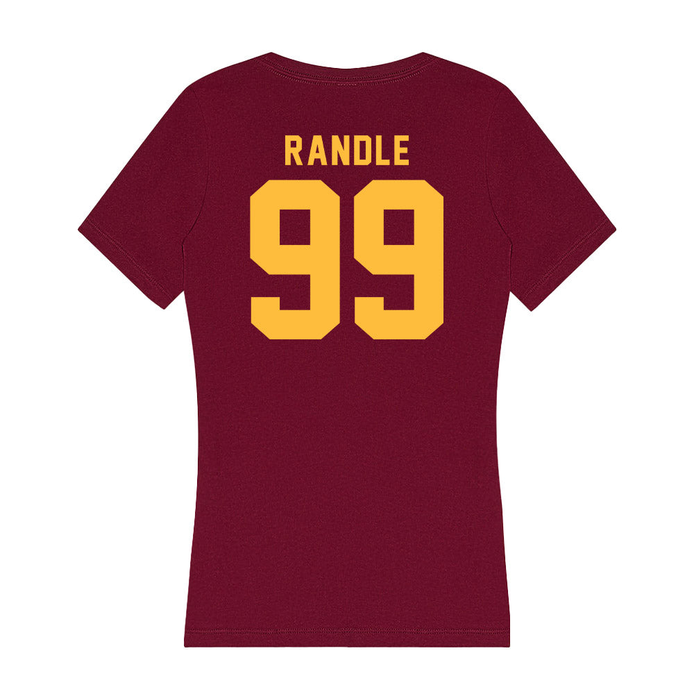 Minnesota - NCAA Football : Theorin Randle - Women's V-Neck T-Shirt-1
