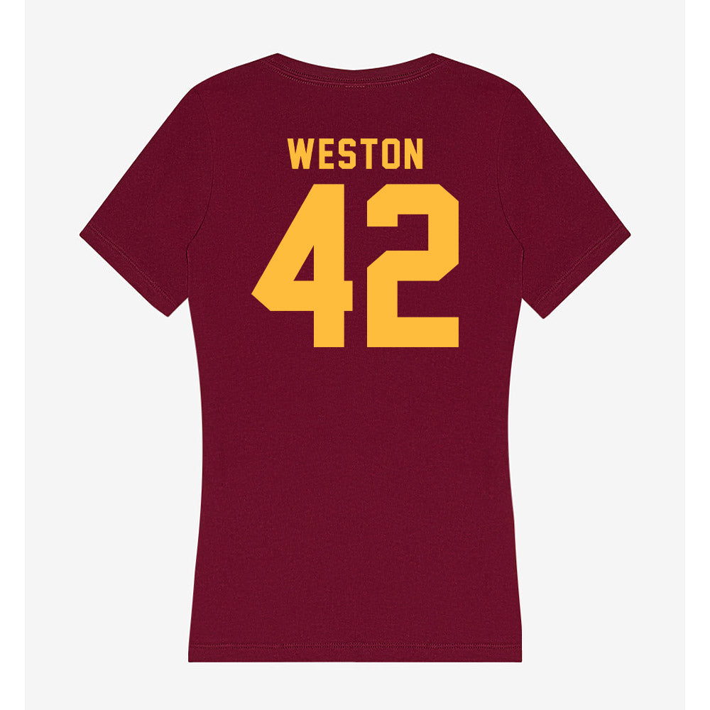 Minnesota - NCAA Football : Tom Weston - Women's V-Neck T-Shirt-1