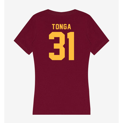 Minnesota - NCAA Women's Basketball : Finau Tonga - Women's V-Neck T-Shirt-1