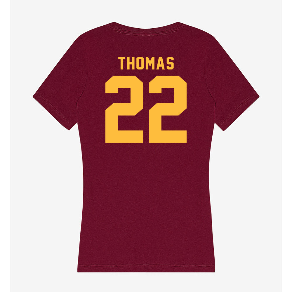 Minnesota - NCAA Football : Jaron Thomas - Women's V-Neck T-Shirt-1