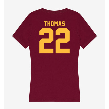 Minnesota - NCAA Football : Jaron Thomas - Women's V-Neck T-Shirt-1