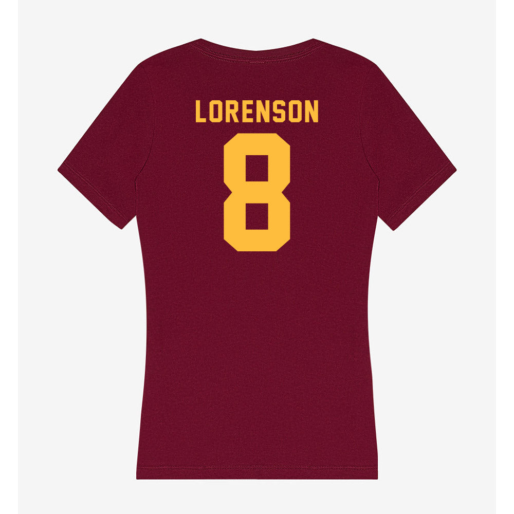 Minnesota - NCAA Men's Basketball : Max Lorenson - Women's V-Neck T-Shirt-1