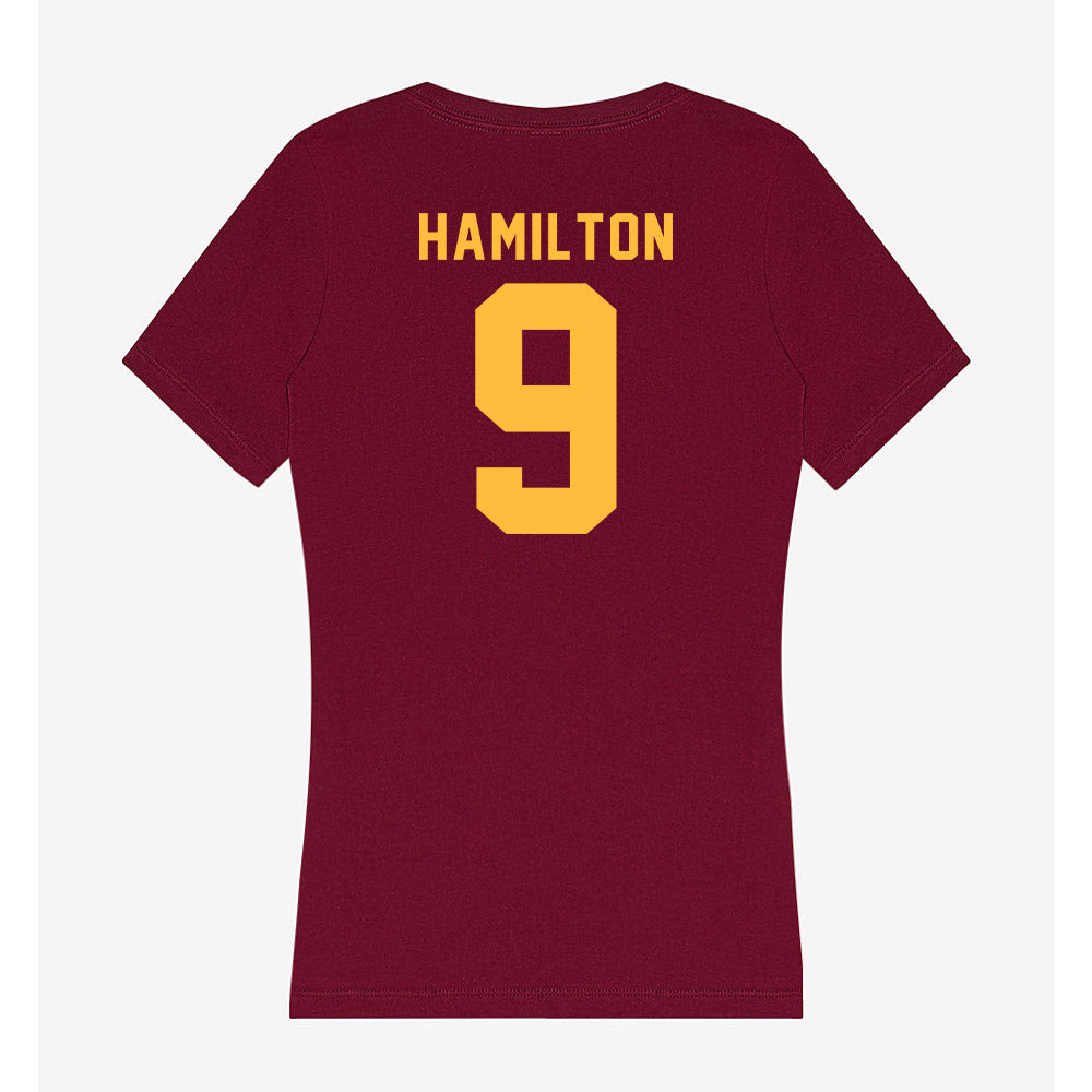Minnesota - NCAA Baseball : Davis Hamilton - Women's V-Neck T-Shirt-1