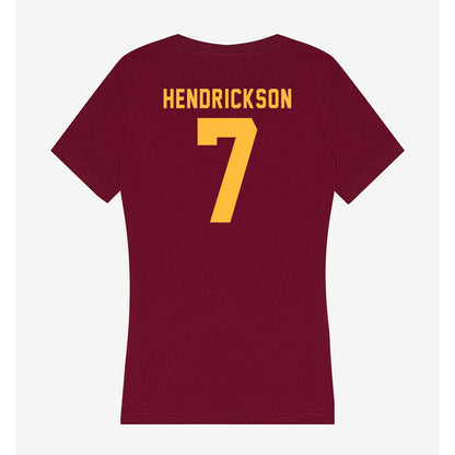 Minnesota - NCAA Men's Ice Hockey : Beckett Hendrickson - Women's V-Neck T-Shirt-1