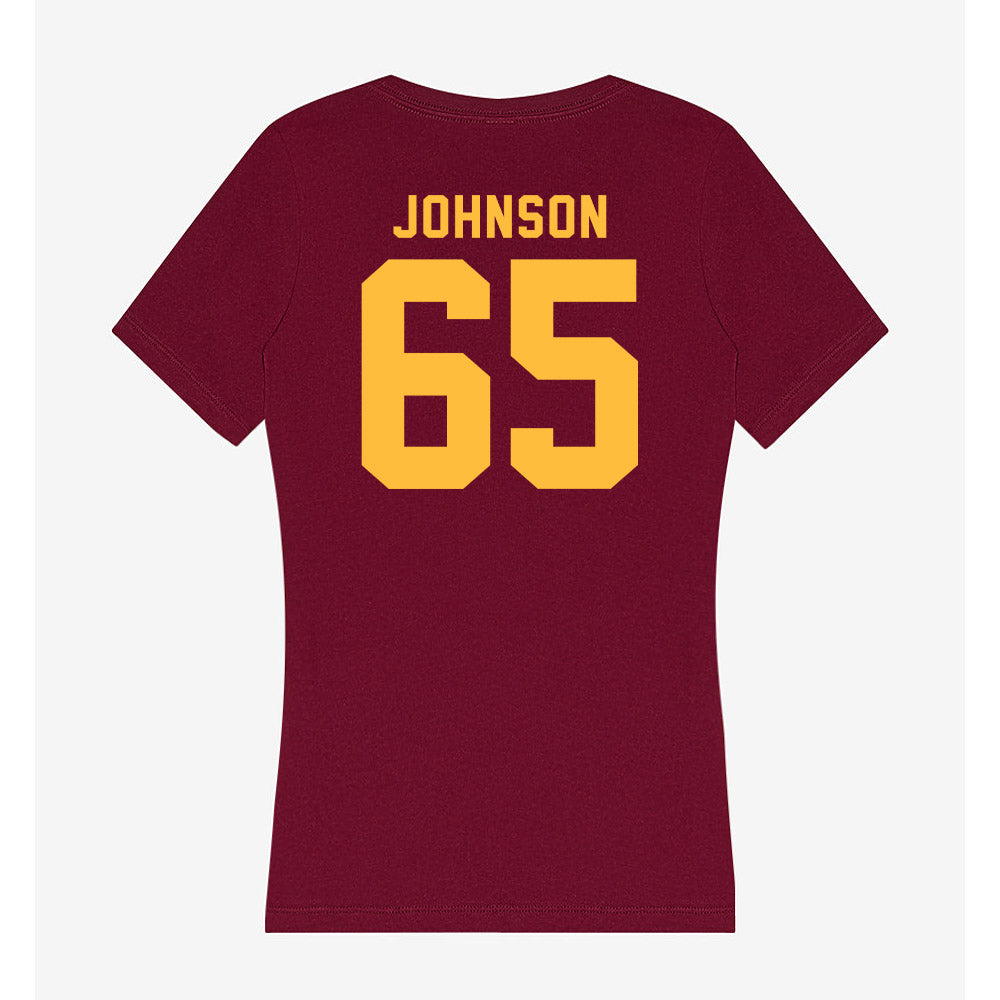 Minnesota - NCAA Football : Greg Johnson - Women's V-Neck T-Shirt-1