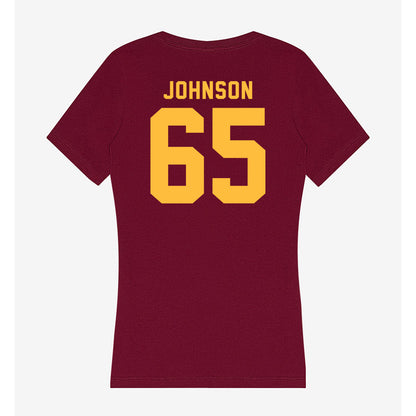 Minnesota - NCAA Football : Greg Johnson - Women's V-Neck T-Shirt-1
